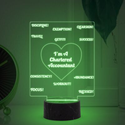 I'm A Chartered Accountant night lamp with Automatic Color Changing Light  Gift for Ca Student & Aspirant, Gift for Company Chartered Accountant, Motivational Gift for CA